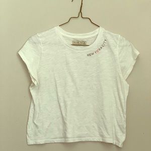 Cropped White Tee